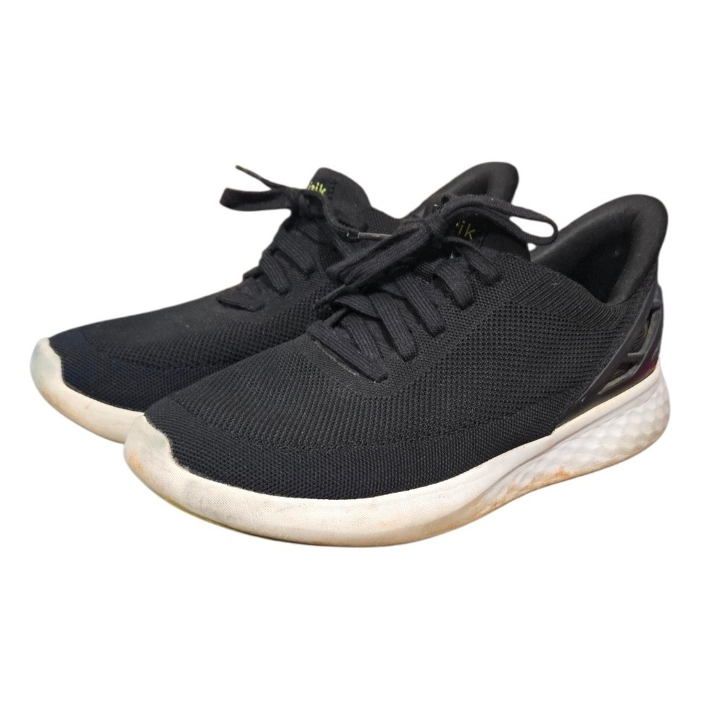 Kizik Athens Hands-Free Shoes Black Knit Sneakers Mens 8.5 Wide Women's 10 Wide